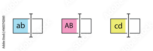 Rename icon Outline sign symbol set on white background.