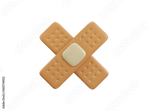 Plaster Bandage first aid icon 3d render concept of first aid Plaster bandage icon vector illustration