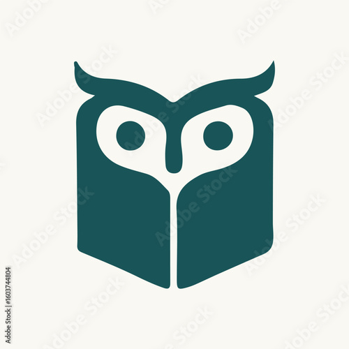Abstract Owl and Open Book Logo