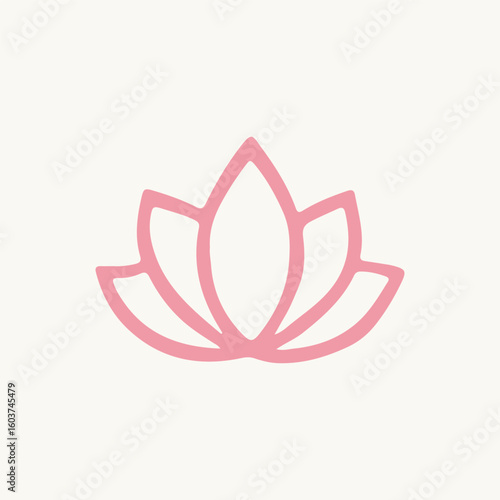 Minimalist Pink Lotus Flower Outline