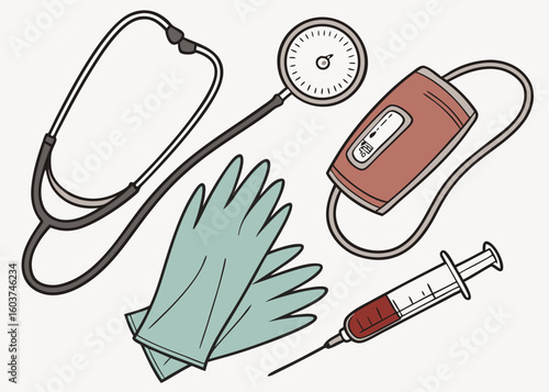 vector illustration of medical icons