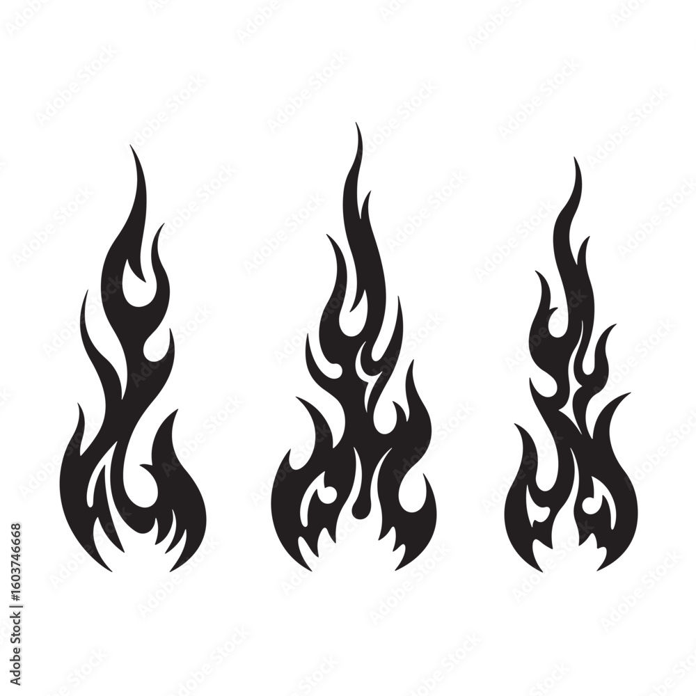 Tribal Flames Black Design fire tattoo Tribal Flames Black Design fire tattoo