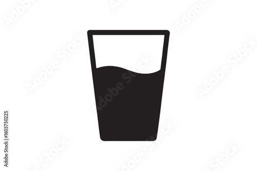 Water Glass icon silhouette vector with white background