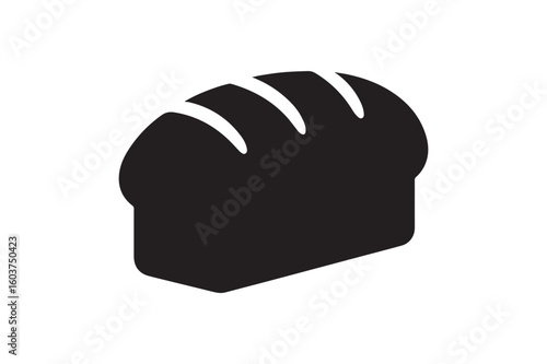 Bread Loaf icon silhouette vector with white background