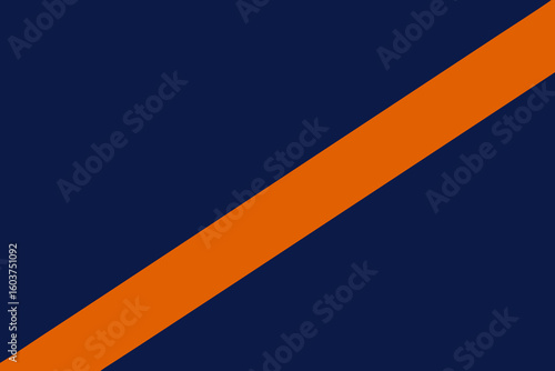 Abstract composition of a diagonal orange stripe on a deep blue background