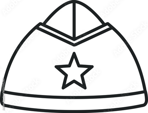 A cartoon illustration of a gray and white superhero hat with a star on a white background image view