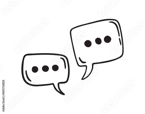Simple black speech bubbles for message or chat communication