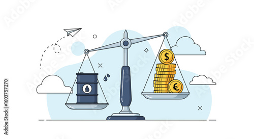 Balancing the scales of economic value between crude oil resources and monetary wealth