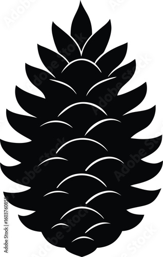 Christmas pinecone silhouette vector graphic design element