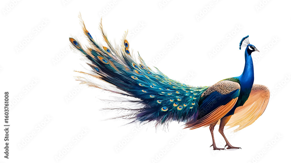 Fototapeta premium Vibrant Peacock Painting