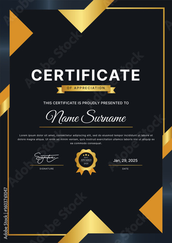 Certificate Vertical Template Design