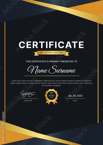 Certificate Vertical Template Design