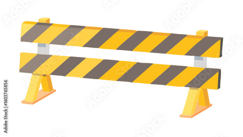 Download yellow and black striped road barrier safety barricade construction barrier traffic barrier image vector