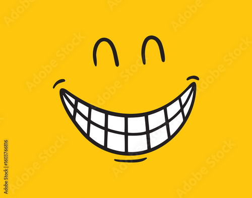 smile face positive cartoon art doodle hand drawn icon. line drawing clipart symbol