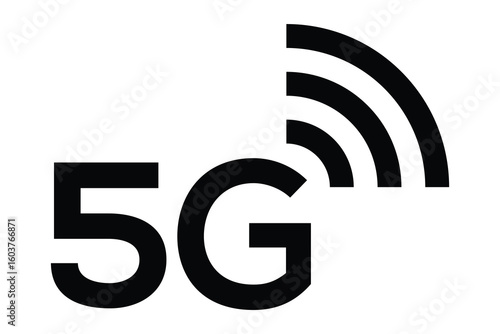 5G Network Technology Icons Set – Wireless Tower, Signal, and Internet Connectivity Symbols in Flat Style, vector illustration.