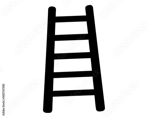 Ladder silhouette vector, Simple black ladder icon