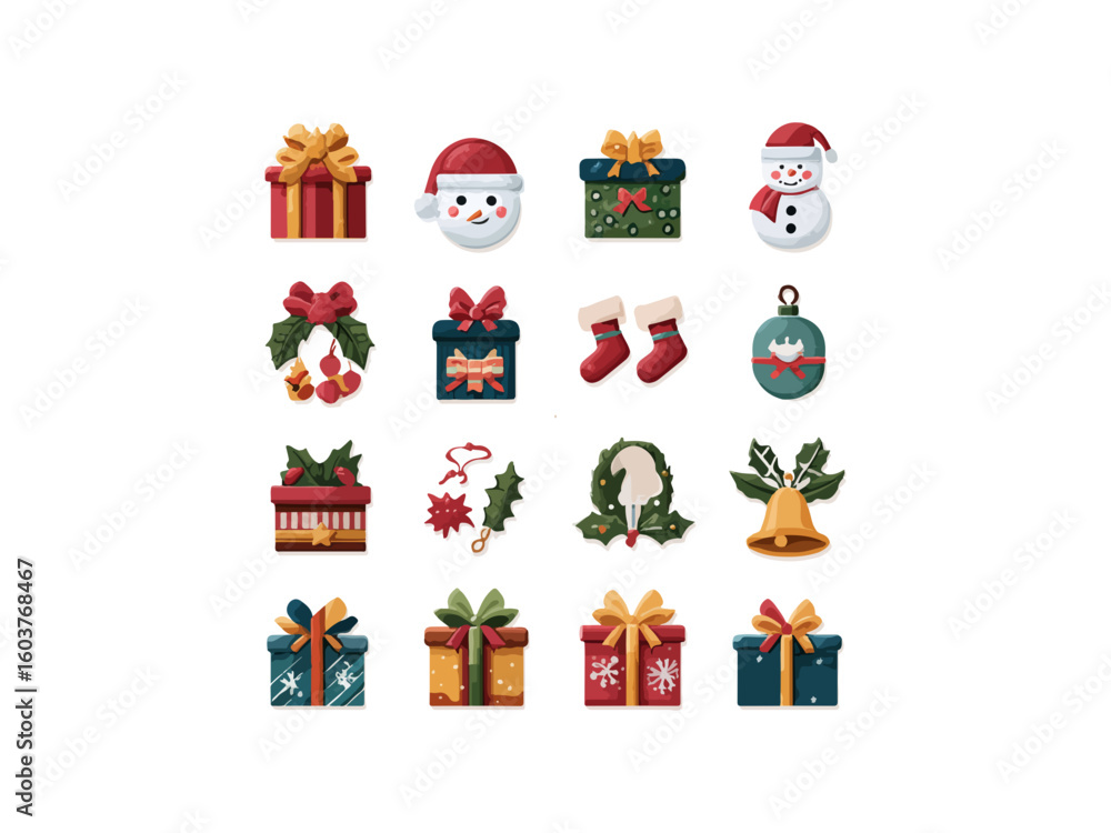 Fototapeta premium Merry christmas icon illustration vector