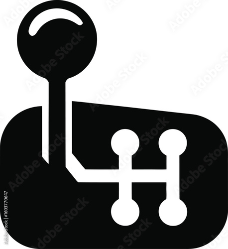Manual Gear Shift Stick Icon Black and White