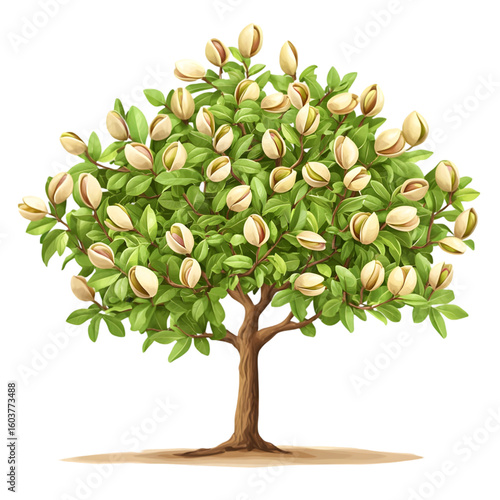 Pistachio Tree isolated on a transparent background