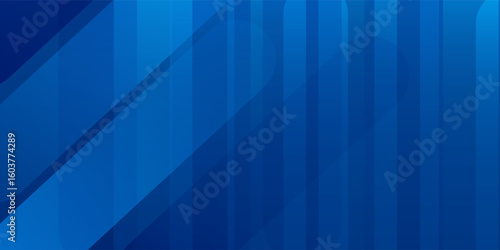 Modern blue background wall with glowing geometric lines. square shape design simple art gradient
