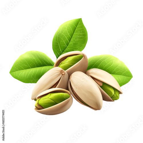Pistachios Fruit 3D icon isolated on a transparent background