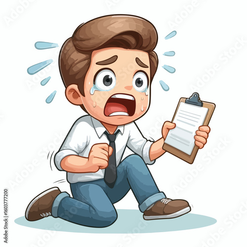 vector image of a panicked and scared person