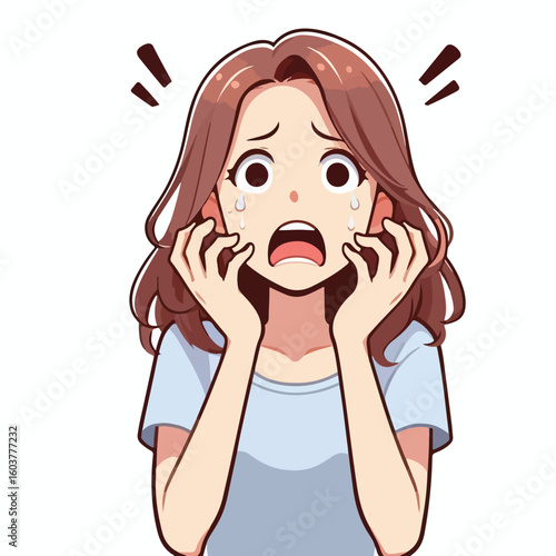 vector image of a panicked and scared person