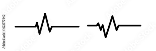 Ecg Heartbeat Lines Black Collection