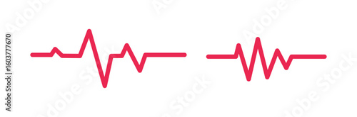 Ecg Heartbeat Lines Black Collection