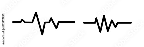 Ecg Heartbeat Lines Black Collection