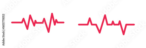 Ecg Heartbeat Lines Black Collection