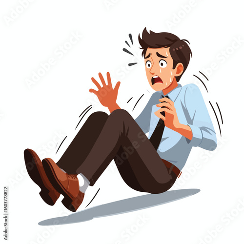 vector image of a panicked and scared person