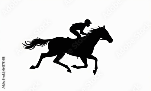 Jockey and Horse Silhouette in Motion