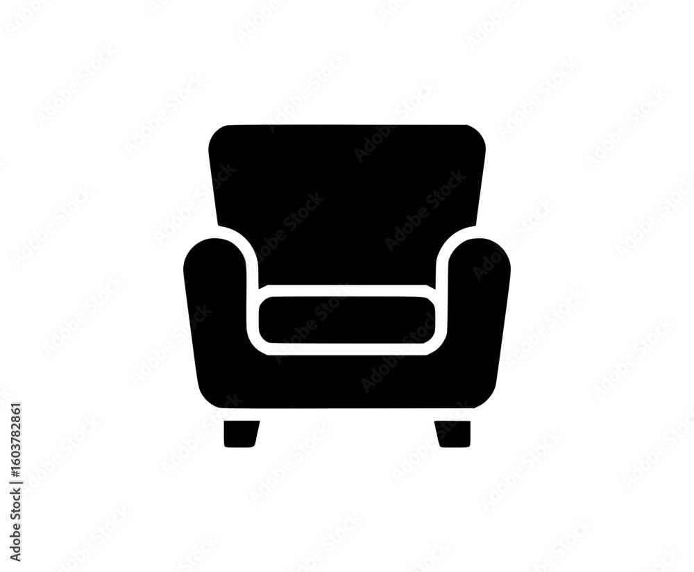 Silhouette of an elegant armchair Silhouette of an elegant armchair