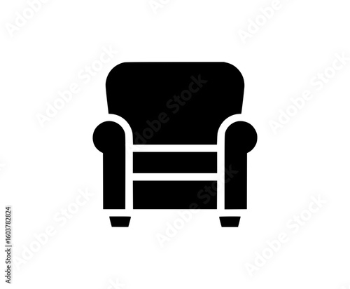 Black silhouette of a modern armchair