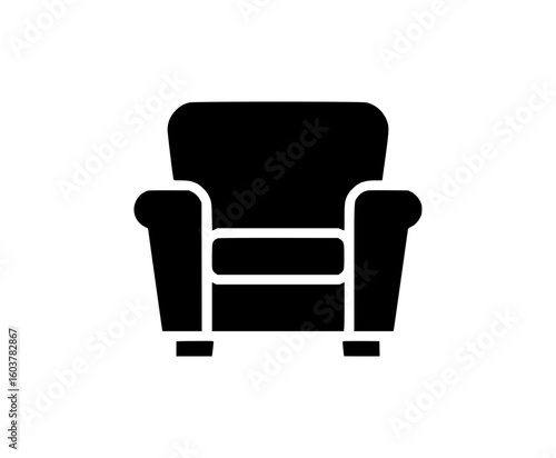 Black silhouette of a modern armchair