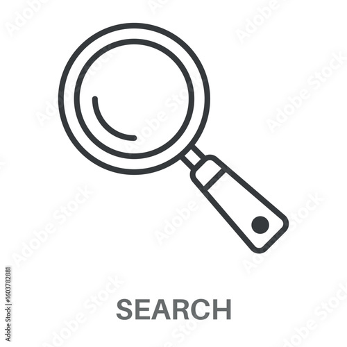 Simple Search Design Icon, Simple Style Design Inspiration For Any Logos Interface And Purpose