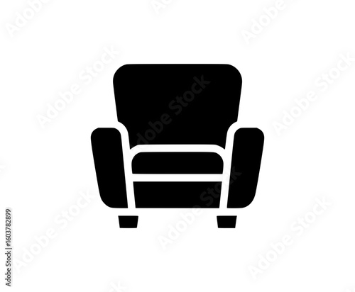 Black vector silhouette of an armchair