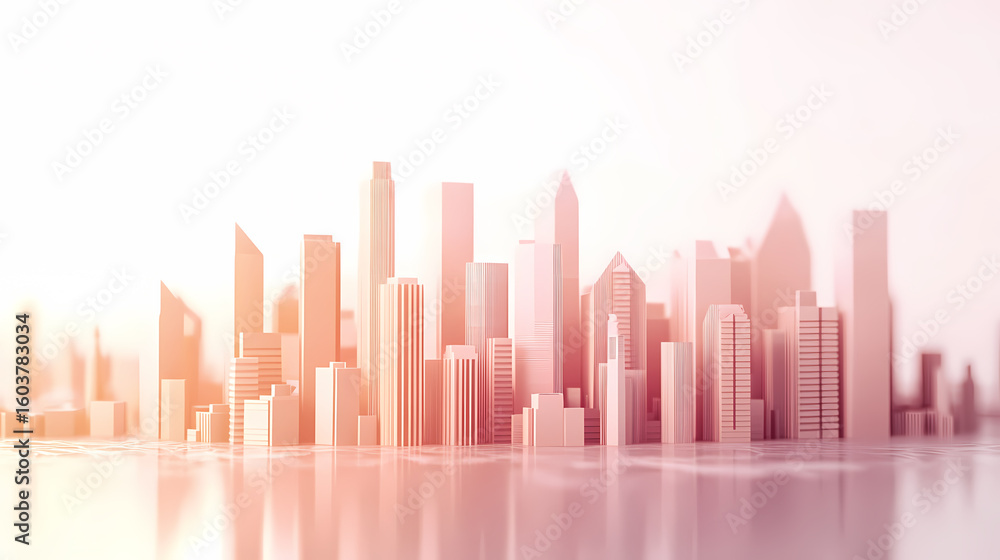 Obraz premium Digital Cityscape Architecture Design