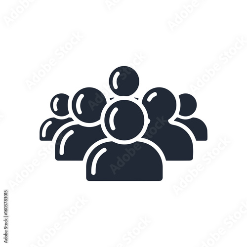 Group of abstract people icons representing teamwork and collaboration  