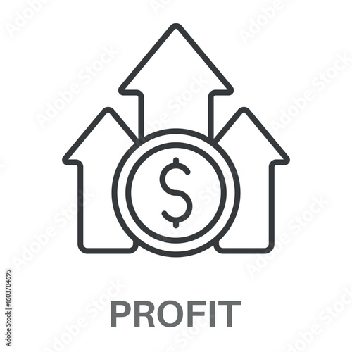 Simple Profit Design Icon, Simple Style Design Inspiration For Any Logos Interface And Purpose