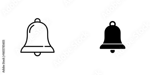 Monastery bell icon, minimalist design, black and white