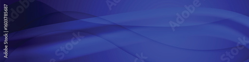 Blue abstract dynamic gradient mesh curve wave backdrop horizontal banner vector