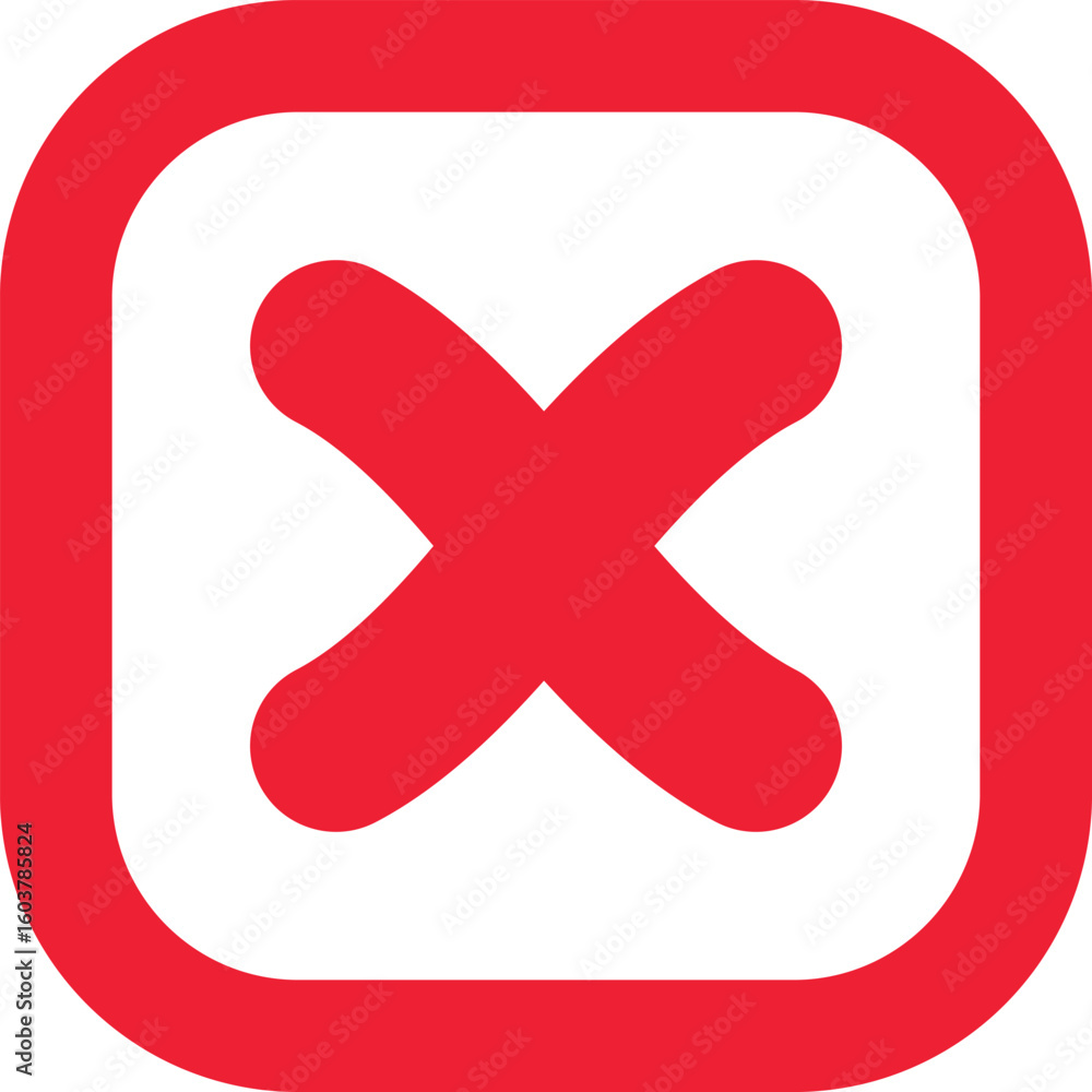 Obraz premium Red cross mark icon. Bold red cross symbols. Medical and emergency icons. wrong buttons. incorrect vote choice symbol 