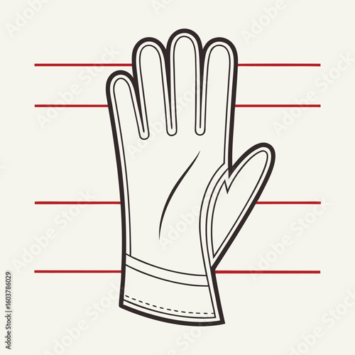 Outline Illustration Of An Oven Mitt
