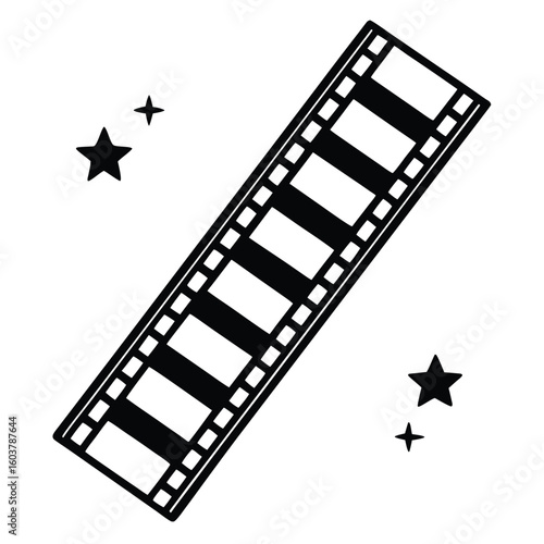 Classic film reel with sparkles