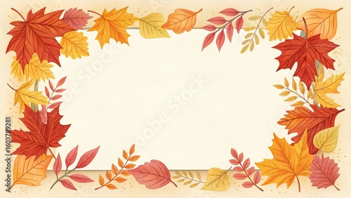 Autumn leaves border with copy space for text