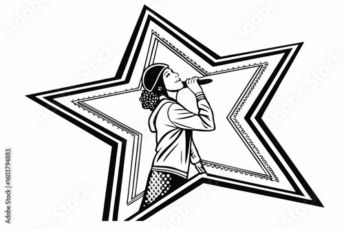 bling shape collection or frame star holography grit sihouette black vector