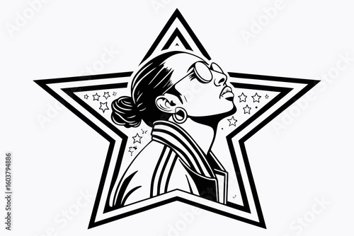 bling shape collection or frame star holography grit sihouette black vector