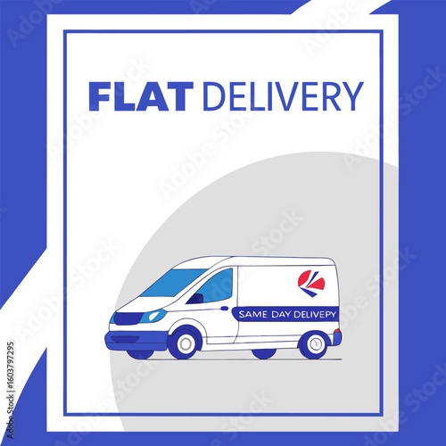 Flat rate delivery service with a modern van offering same day delivery options for efficient logistics and transportation solutions